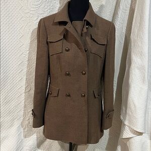 Akris Punto Brown Double-Breasted Jacket, size 10